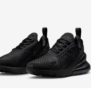 NIKE AIR MAX 270 WOMEN'S TRIPLE BLACK ATHLETIC RUNNING SHOE SIZE 8.5